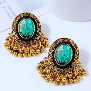Simple Exaggerated Turquoise Earrings